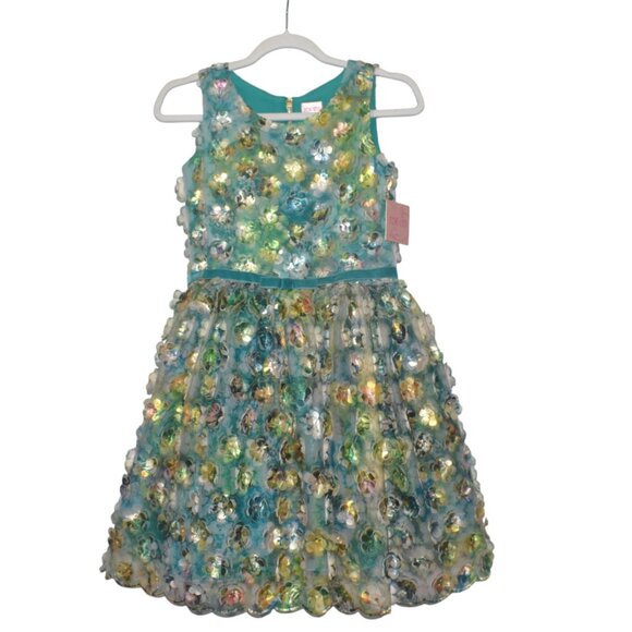 Zoe Ltd 3D Floral Applique Fairy Girls Party Dress 12 14 - Picture 1 of 12